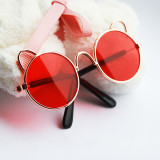 Pet Sunglasses Round Metal Cat Ear Frame Retro Sunglasses For Dog Cat
