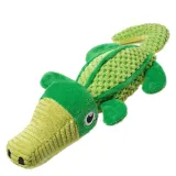 Green Crocodile Plush Vocalizations Interactive Molar Dog Toy