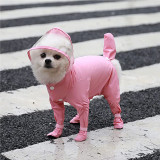 Pet Raincoat Dog Hoodies Onesie Waterproof Rain Jacket Rain Boots Jumpsuit Rain Poncho