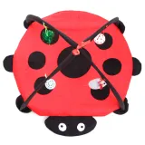 Ladybug Zebra Tiger Prints Breathable Cartoon Fun Ring Bell Toy Bed Cat Tent Pet Supplies