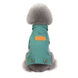 Green Dog Clothes Autumn And Winter Clothes New Small Puppies Color Denim Clothes