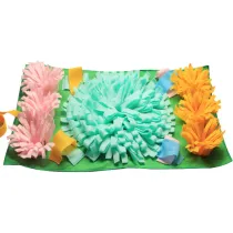 Pet Foraging Training Blanket With Removable Stitched Green Pattern