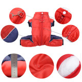 Pet Waterproof and Cold-Proof Four-Legged Cotton Clothing for Dog and Cat Winter Warm Coat With Reflective Strap