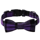 Christmas Plaids Bowknot Double Bow Removable Safety Clasp Pet Supplies Cat Dog Collar