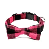 Christmas Plaids Bowknot Double Bow Removable Safety Clasp Pet Supplies Cat Dog Collar