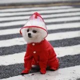 Pet Raincoat Dog Hoodies Onesie Waterproof Rain Jacket Rain Boots Jumpsuit Rain Poncho