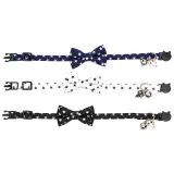 Pentagram Bell Double Bow Removable Safety Clasp Pet Supplies Cat Collar