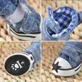 Pet Dog Puppy Nonslip Canvas Stars Sport Shoes Sneaker Boots Rubber Sole