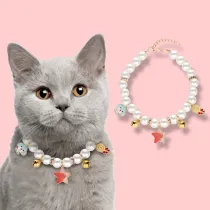 Pearl Bow Removable Safety Clasp Pet Supplies Dog Collar