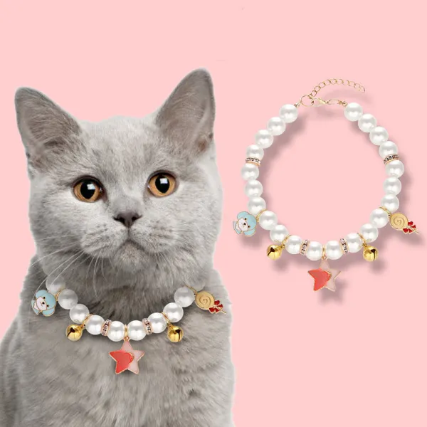 Pearl Bow Removable Safety Clasp Pet Supplies Dog Collar