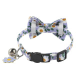 Flowers Bowknot Bell Double Bow Removable Safety Clasp Pet Supplies Cat Collar
