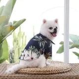 Pet Cool Island Coconut Tree Shirt Dog Beach Style Cat Summer Breathable Apparel Clothes