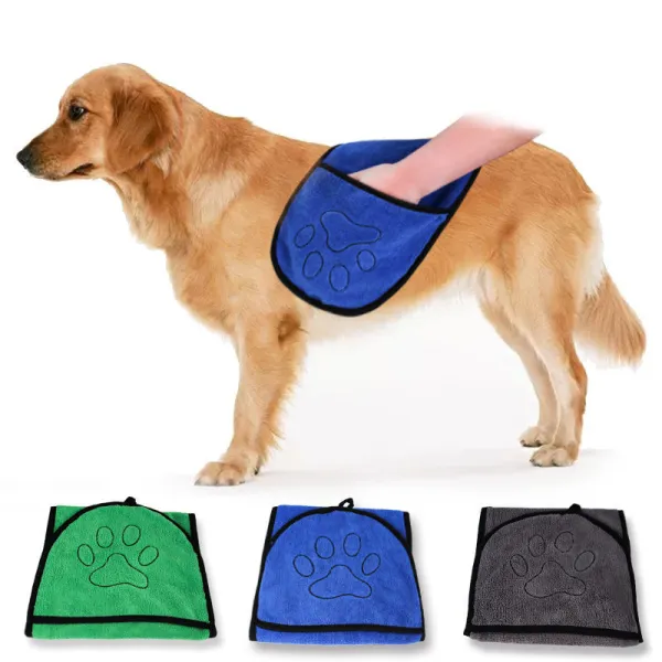 Pet Water Towel Bath Towel Dog Cat Glove Bath Towel Pet Supplies