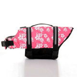 Dog Lifesaver Vests Flower Printed with Rescue Handle Safety Swimsuit Preserver for Swimming