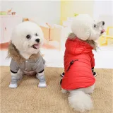 Dog Warm Winter Jacket Hoodie Coats Windproof Snowsuit Cat Clothing