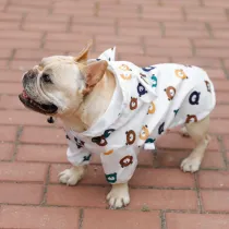 Dog Bear Pattern Raincoats Waterproof with Reflective Strap Jacket
