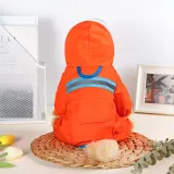 Dog Raincoats Hood Poncho Reflective Strap Pocket Jacket with Leash Hole
