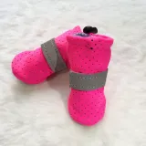 Pet Dog Boots Mesh Ventilation Shoes 4PCS with Reflective Strips Rugged Anti-Slip Sole