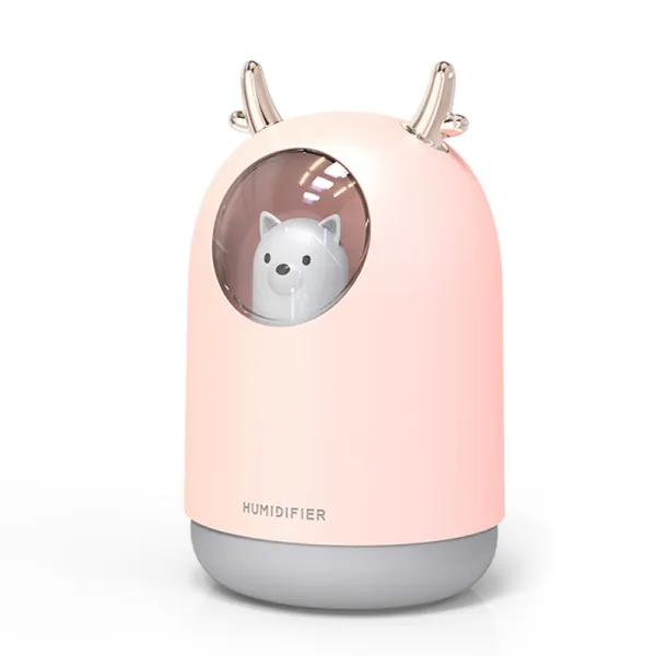 Cute Pet Bear Mini Humidifier USB Colorful Night Light Mute Air Aroma Humidifier