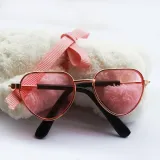 Pet Sunglasses Heart Metal Frame Retro Sunglasses For Dog Cat