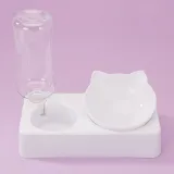 Transparent Automatic Water And Food Anti-Overturning Rice Bowl Dog Bowl