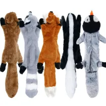 Animal Plush Toys No Stuffing Puppy Teething Durable Interactive Dog Chew Toys