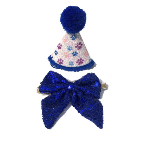 Pet Birthday Hat and Boy And Girl Doggy Birthday Scarf Bow Tie Set