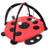 Ladybug Zebra Tiger Prints Breathable Cartoon Fun Ring Bell Toy Bed Cat Tent Pet Supplies