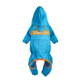 Dog Raincoats Hood Poncho Reflective Strap Pocket Jacket with Leash Hole