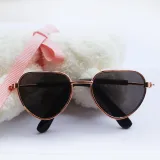 Pet Sunglasses Heart Metal Frame Retro Sunglasses For Dog Cat