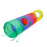 Cat Rainbow Tunnel For Indoor Cats With Play Ball And Peek Holes Toy
