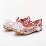 Kid Girls Sequins Crystal Flower Princess Sandals Dress Shoes