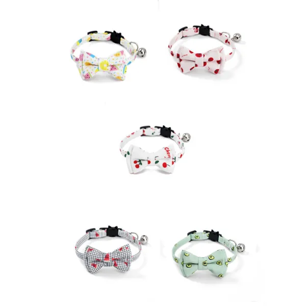 Fruit Bowknot Double Bow Removable Safety Clasp Pet Supplies Cat Collar