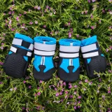 Dog Boots Waterproof Shoes 4PCS with Reflective Strips Rugged Anti-Slip Sole