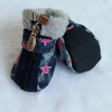 Dog Shoes Boots Paw Protectors Fleece Warm Snow Booties