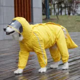 Pet Dog Clothing Rain-Proof Breathable Four-Legged Hooded Raincoat