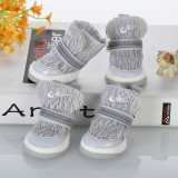Dog Shoes Boots with Reflective Strips Rugged Anti-Slip Sole