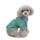 Green Dog Clothes Autumn And Winter Clothes New Small Puppies Color Denim Clothes