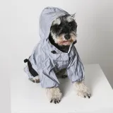 Dog Raincoats Full Body Noctilucence Hooded Waterproof with Reflective Strap Jacket