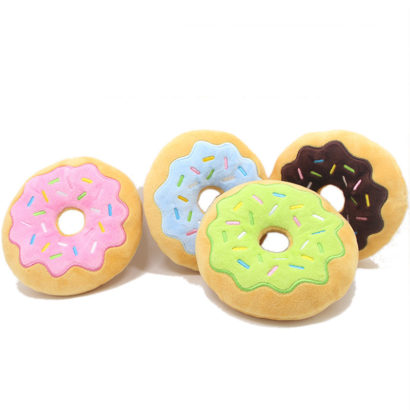 Donuts Phonate Squeaky Chew Plush Dog Toys