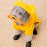 Pet Dog Raincoat Cute Cartoon Bee Dinosaur Four-Legged Hooded with Reflective Strap