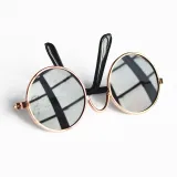 Pet Sunglasses Round Metal Frame With Anti-Slip Strap For Dog Cat