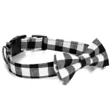 Christmas Plaids Bowknot Double Bow Removable Safety Clasp Pet Supplies Cat Dog Collar