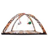 Ladybug Zebra Tiger Prints Breathable Cartoon Fun Ring Bell Toy Bed Cat Tent Pet Supplies
