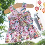 Pet Dog Cat Dress Cute Princess Bowknot Skirt With Harness and Leash