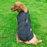 Dog Winter Coat Waterproof Pet Snow Jacket Puffer Vest with Adjustable Harness