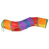 Cat Rainbow Tunnel For Indoor Cats With Play Ball And Peek Holes Toy