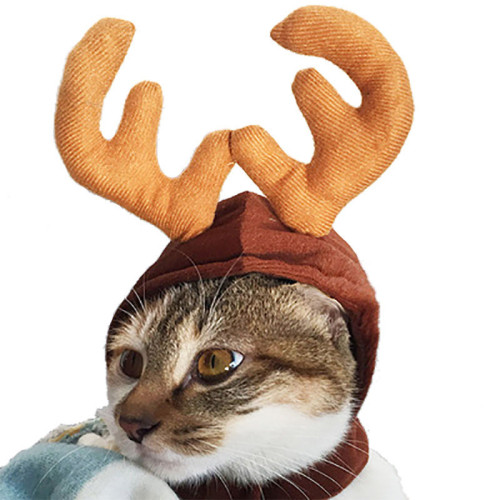 Pet Hat Antler Styles Cap Adjustable Christmas Party Headwear For Cat Dog