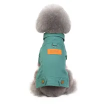 Green Dog Clothes Autumn And Winter Clothes New Small Puppies Color Denim Clothes