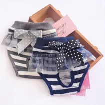 Dog Stripes Physiological Panties Sanitary with Elastic Strap Washable Underwear
